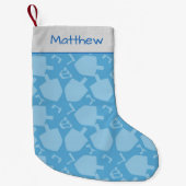 Petite Chaussette De Noël Hanoukka Charm Dreidel et alphabet hébreu (Devant)