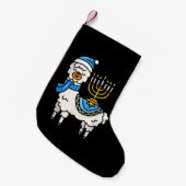 Petite Chaussette De Noël Hanoukka Llama Menorah Chanukah Alpaca Cute Cadeau (Devant (Accrochage))