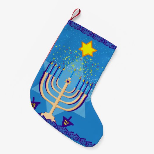 Petite Chaussette De Noël hanoukka menorah ensemencement (Devant (Accrochage))