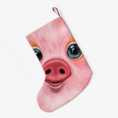 Petite Chaussette De Noël Happy Baby Pig Funny Christmas Stocking - Smile (Dos (Accrochage))