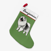 Petite Chaussette De Noël Happy Keeshond Cartoon Chien Cute Kees Holiday (Devant (Accrochage))