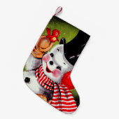 Petite Chaussette De Noël Happy Snowman Vintage (Devant (Accrochage))