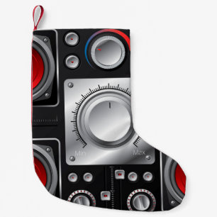 Petite Chaussette De Noël Haut-parleurs rouges avec amplificateur et boutons