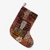 Petite Chaussette De Noël Hawaiian style tribal motif fabric patchwork abstr (Devant (Accrochage))