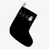 Petite Chaussette De Noël Hearbeat Nurse Snowman Noël (Devant (Accrochage))