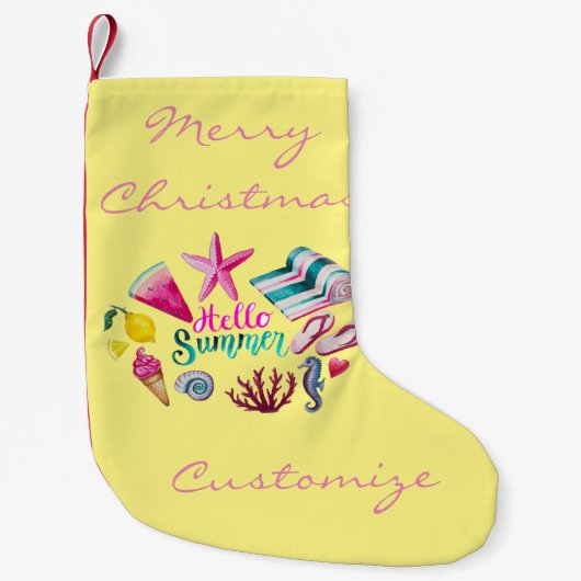 Petite Chaussette De Noël Hello Summer (Devant)