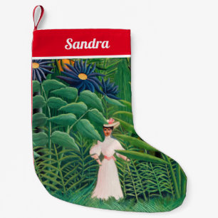 Petite Chaussette De Noël Henri Rousseau - Femme marchant dans une forêt exo
