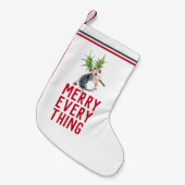 Petite Chaussette De Noël Hérisson fantaisie Joyeux tout (Devant (Accrochage))