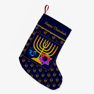 Petite Chaussette De Noël HEUREUX CHANUKAH   Dreidel   Menorah   Étoile de D