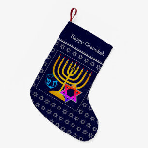Petite Chaussette De Noël HEUREUX CHANUKAH   Étoile de David Dreidel
