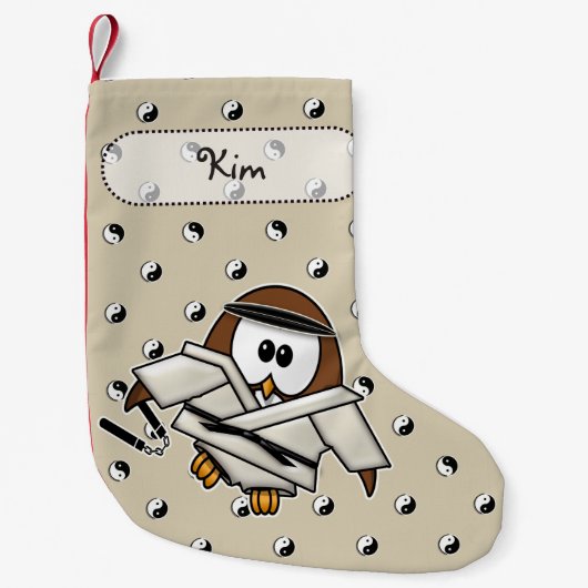 Petite Chaussette De Noël hibou maître d'art martial (Devant)