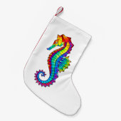 Petite Chaussette De Noël Hippocampe polygonal arc-en-ciel (Devant (Accrochage))