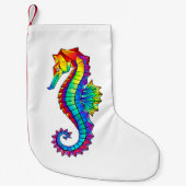 Petite Chaussette De Noël Hippocampe polygonal arc-en-ciel (Devant)