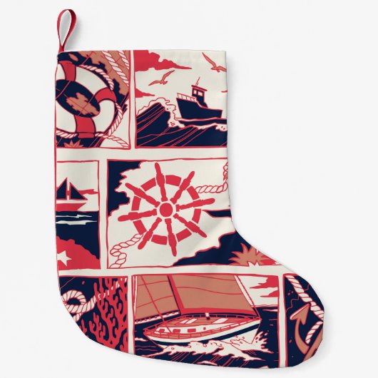 Petite Chaussette De Noël Histoire marine (Devant)