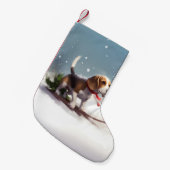 Petite Chaussette De Noël hiver de neige de Noël beagle (Devant (Accrochage))