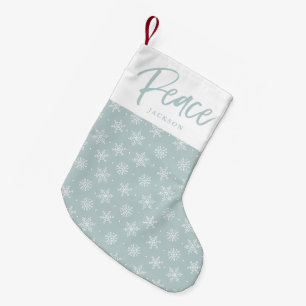 Petite Chaussette De Noël Hiver paisible   Bleu de glace