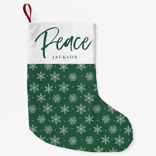 Petite Chaussette De Noël Hiver paisible | Vert (Devant)