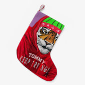 Petite Chaussette De Noël Hiver Tigre Noël Stocker (Devant (Accrochage))
