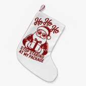 Petite Chaussette De Noël Ho Ho Ho Stop Staring At My Package Snarky Xmas (Devant (Accrochage))