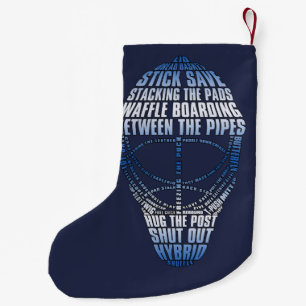 Petite Chaussette De Noël Hockey Goalie Masque Mot Art