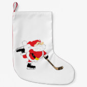 Petite Chaussette De Noël Hockey Père Noël Patinage Stocking (Devant)