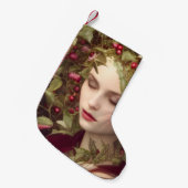 Petite Chaussette De Noël Holly Berries Belle Femme (Devant (Accrochage))
