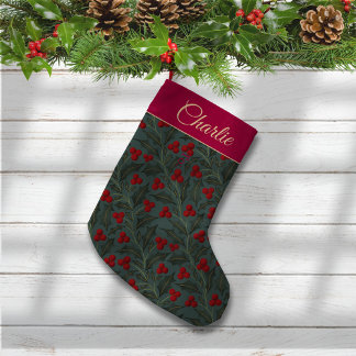 Petite Chaussette De Noël Holly Berries Christmas