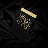 Petite Chaussette De Noël Holly Jolly AF | Shiny Gold Faux Foil Script