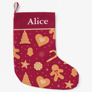 Petite Chaussette De Noël Homme en pain d'épices et biscuits de Noël personn