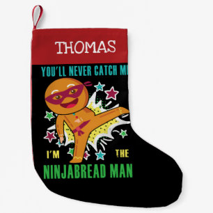 Petite Chaussette De Noël Homme Ninjabread personnalisé vous ne m'attraperez