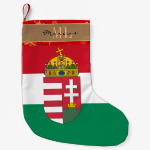 Petite Chaussette De Noël Hongrois Drapeau, Hongrie, monogramme