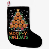 Petite Chaussette De Noël Hoop-y Holidays Basketball Christmas Holiday Sport (Devant)