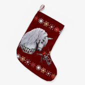 Petite Chaussette De Noël Horse et cardinaux Stocker (Devant (Accrochage))