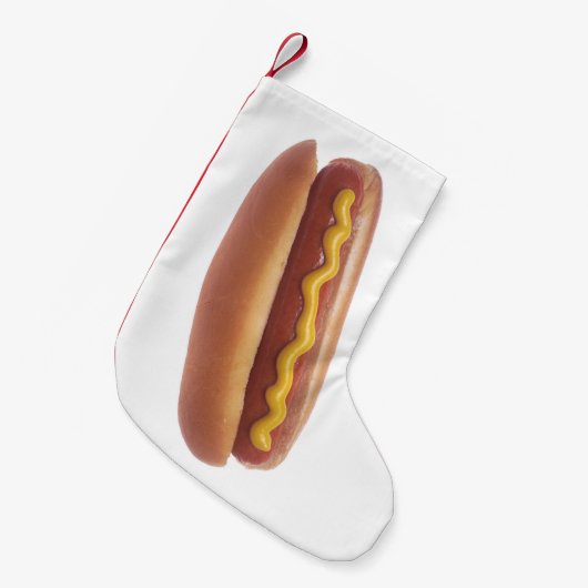 Petite Chaussette De Noël Hot-dog avec de la moutarde (Devant (Accrochage))