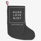 Petite Chaussette De Noël Hugs Love and Jove Style Noël Charcoal Grey (Devant)