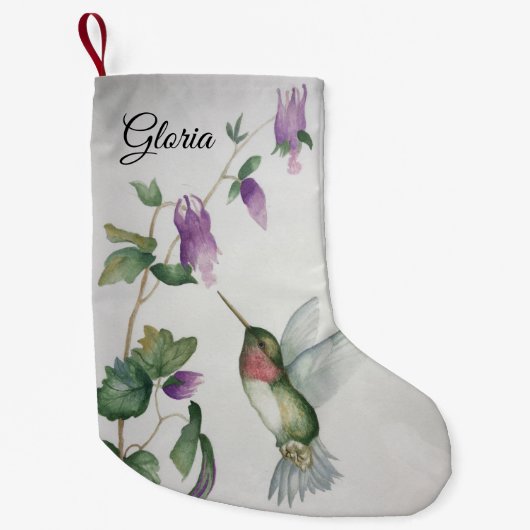 Petite Chaussette De Noël Hummingbird d'hiver Stylisme moderne (Devant)