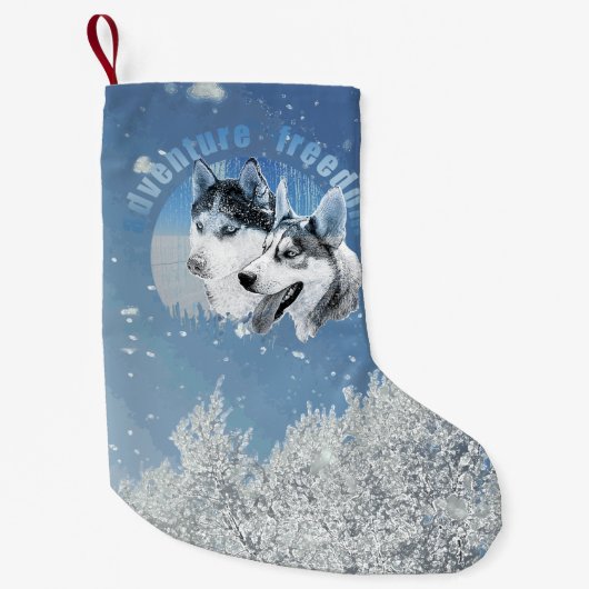 Petite Chaussette De Noël Husky Aventure de la Liberté (Devant)