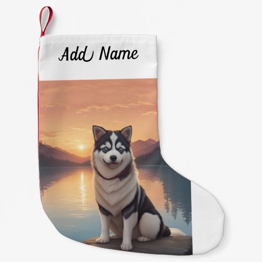 Petite Chaussette De Noël Husky sibérien (Devant)