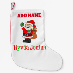 Petite Chaussette De Noël Hyvaa Joulua Nom personnalisé finnois