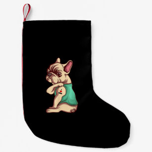 Petite Chaussette De Noël I Love Maman Tattoo Lover Funny French Bulldog