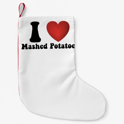 Petite Chaussette De Noël I Love Mashed Potatoes Thanksgiving Diner Cadeau (Devant)