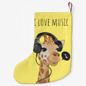 Petite Chaussette De Noël I Love Music Giraffe (Dos)