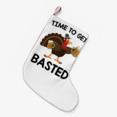 Petite Chaussette De Noël Il Est Temps D'Obtenir Basé Drôle Bière Turquie Th (Devant (Accrochage))