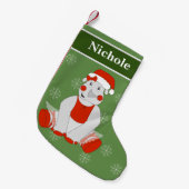 Petite Chaussette De Noël illusima Ballet Rhino Noël Snowflakes Vert (Devant (Accrochage))