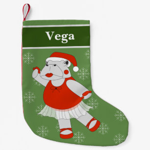 Petite Chaussette De Noël illusima Hippo Ballet Flocons de Neige Vert Noël