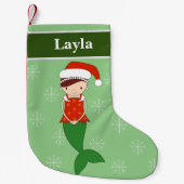Petite Chaussette De Noël illusima Sirène Noël Snowflakes Vert (Devant)
