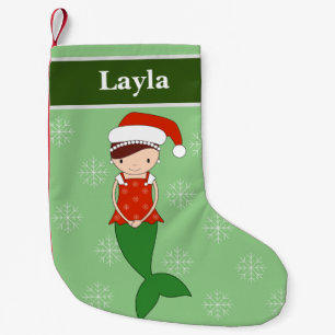 Petite Chaussette De Noël illusima Sirène Noël Snowflakes Vert