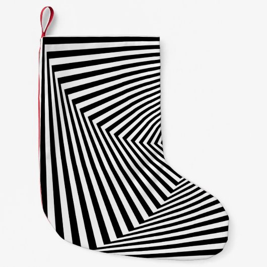 Petite Chaussette De Noël Illusion optique : Abstraite géométrique rayée. (Devant)
