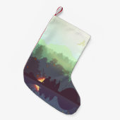 Petite Chaussette De Noël Illustration Camping Adventure Forest Mountain (Devant (Accrochage))