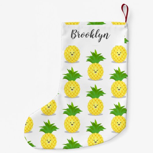 Petite Chaussette De Noël Illustration d'ananas mignon (Dos)